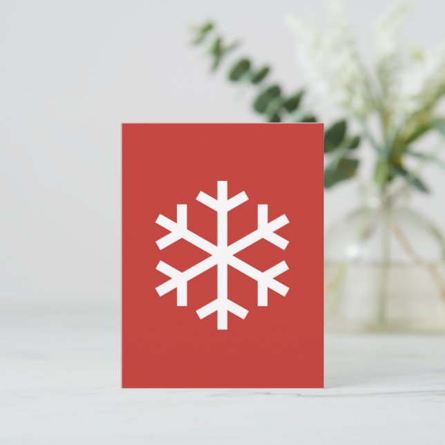 Postal Cartão de Natal Floco de Neve (Em pé/Frente)