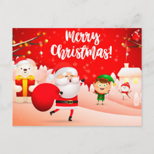Postal Cartão de Natal Fofo