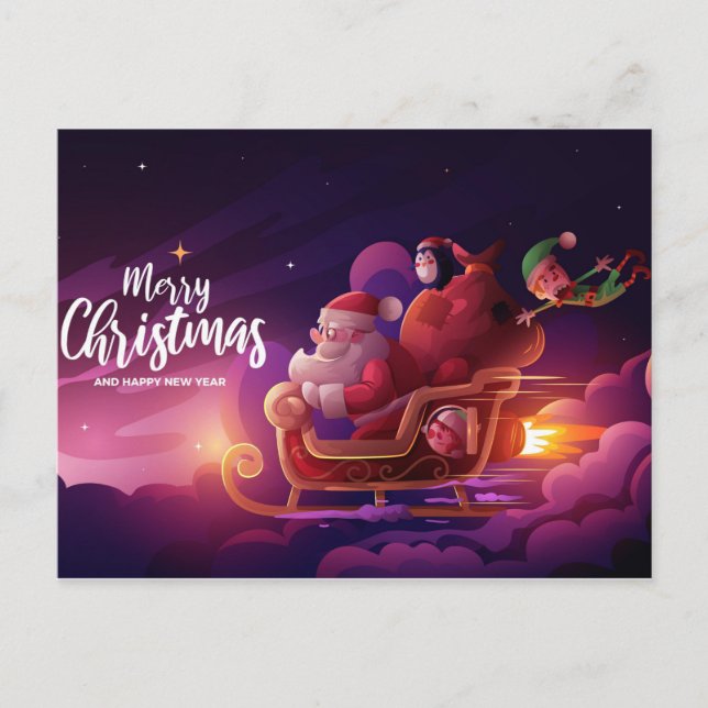 Postal Cartão de Natal Fofo (Frente)