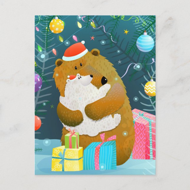 Postal Cartão de Natal Fofo (Frente)
