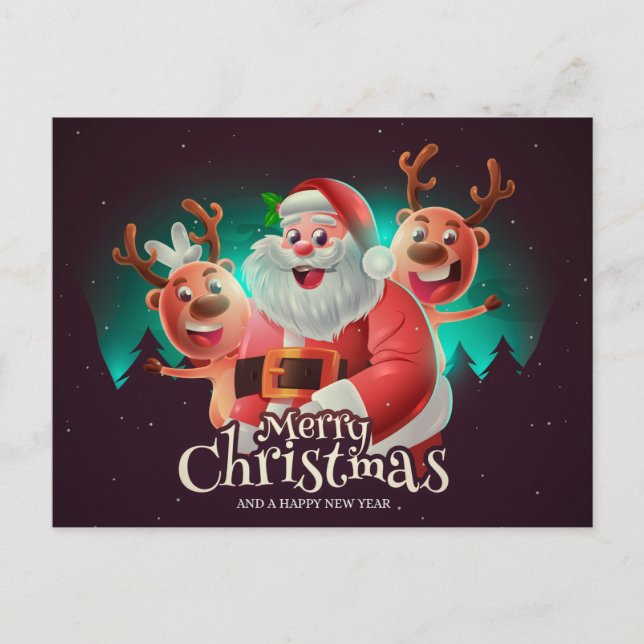 Postal Cartão de Natal Fofo (Frente)