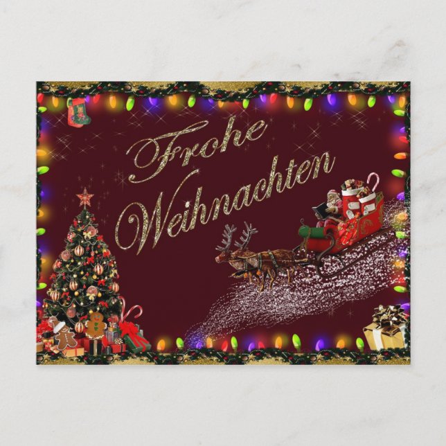 Postal Cartão de Natal Frohe Weihnachten (Frente)