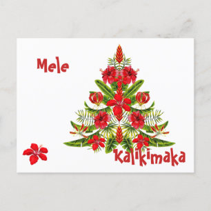 Postal Cartão de Natal havaiano Mele Kalikimaka