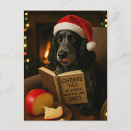 Postal Cartão de Natal 'Imposto sobre Queijo' do cocker s