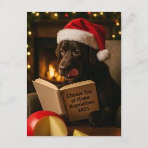 Postal Cartão de Natal 'Imposto sobre Queijo' do Labrador