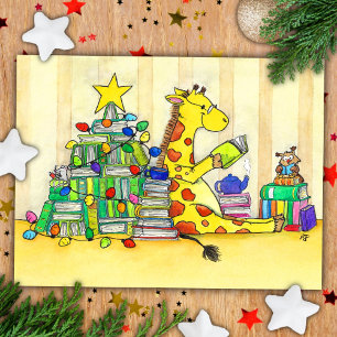 Postal Cartão de Natal literário alegre de Nicole Janes