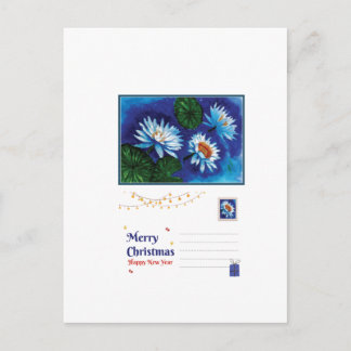 Postal Cartão de Natal Lotus – Saudação de Férias Tranqui