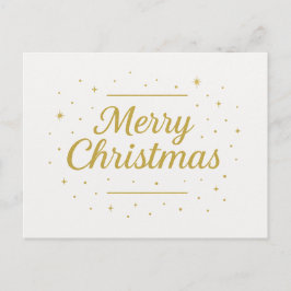 Postal Cartão de Natal Minimalista em Dourado