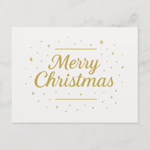 Postal Cartão de Natal Minimalista em Dourado
