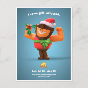 Postal Cartão de Natal para Leão