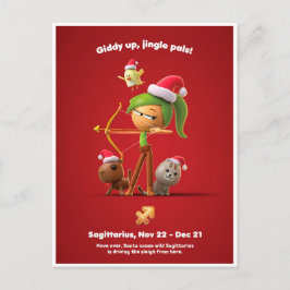 Postal Cartão de Natal para Sagitário