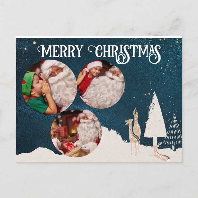 Postal Cartão de Natal Personalizado Elegante (Frente)