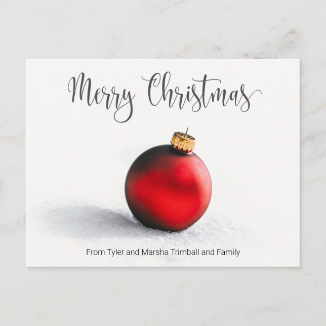 Postal Cartão de Natal Personalizado sem Foto Simples (Frente)