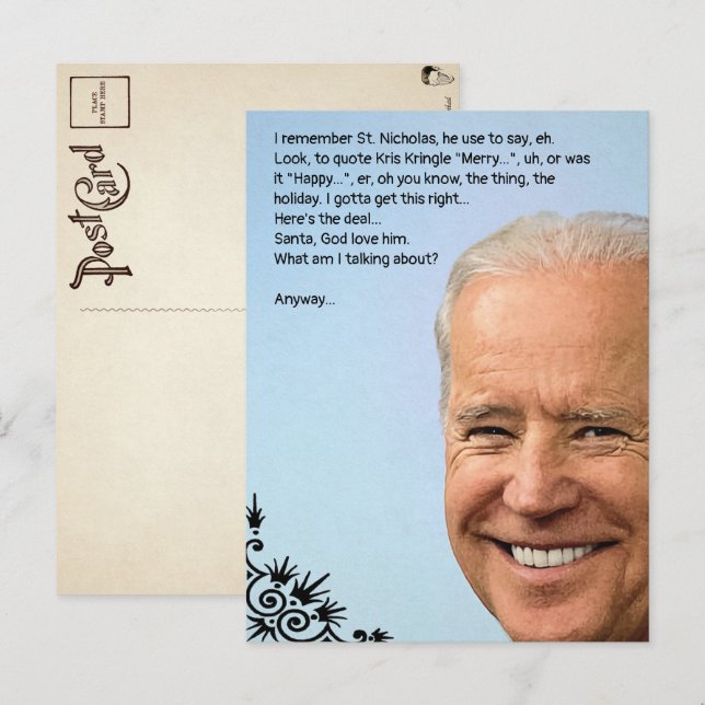 Postal Cartão de Natal Personalizável Biden (Frente/Verso)