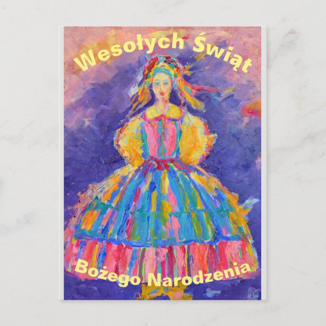 Postal Cartão de Natal polonês (Frente)