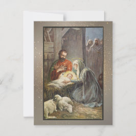 Postal Cartão de Natal Religioso Antigo