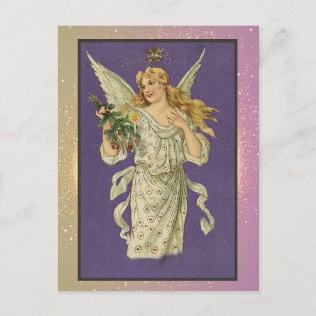 Postal Cartão de Natal Religioso Vintage (Frente)