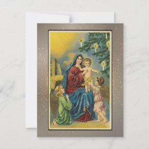 Postal Cartão de Natal Religioso Vintage
