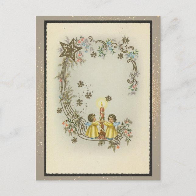 Postal Cartão de Natal Religioso Vintage (Frente)