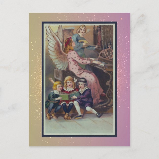 Postal Cartão de Natal Religioso Vintage (Frente)