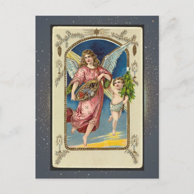 Postal Cartão de Natal Religioso Vintage (Frente)