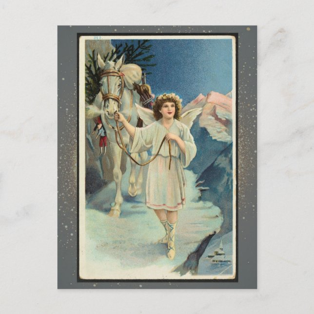 Postal Cartão de Natal Religioso Vintage (Frente)