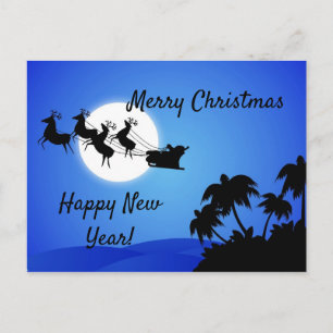 Postal Cartão de Natal Tropical    de Papai Noel