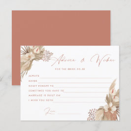 Postal Cartão de noiva Boho Terracotta Pampas Grass