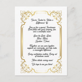 Postal Cartão de Notificação de Elegante Evento de Captaç