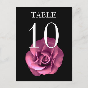 Postal Cartão de Número da Tabela de Banquetes de Rosa co