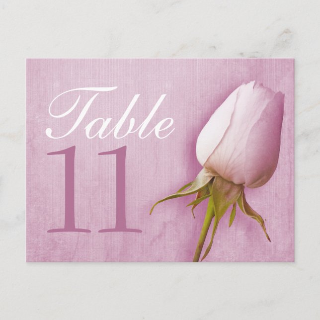 Postal Cartão de número de mesa de casamento com botão de (Frente)