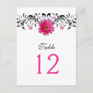 Postal Cartão de Número de Mesa de Casamento de Gerbera R