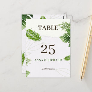 Postal Cartão de Número de Mesa de Casamento Tropical Rom