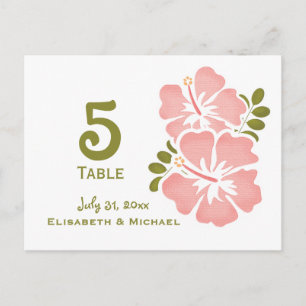 Postal Cartão de Número de Mesa para Recepção de Casament