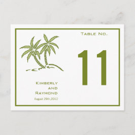 Postal Cartão de Número de Mesa Tropical de Palmeiras Ver