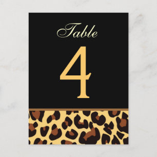 Postal Cartão de Número de Tabela de Casamento de Leopa