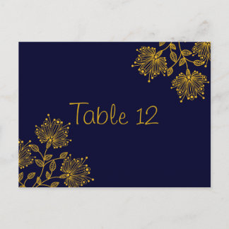 Postal Cartão de Número de Tabela de Casamento Floral Ama