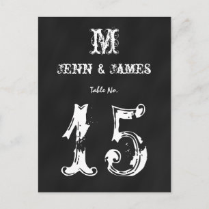 Postal Cartão de Número de Tabela de Casamento Russo de C