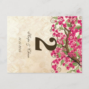 Postal Cartão de Número de Tabela do Blossom de Cereja Co