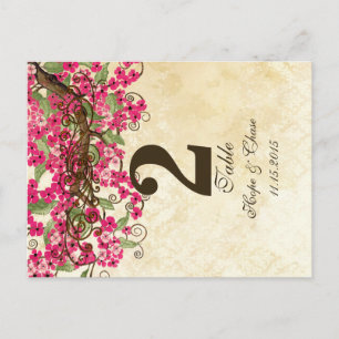 Postal Cartão de Número de Tabela do Blossom de Cereja Co