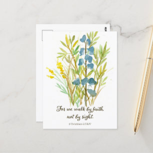 Postal Cartão de Oração da Escritura Caminhar pela Fé 2 C