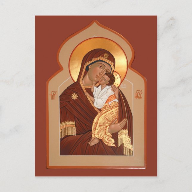 Postal Cartão de Oração da Mãe de Deus de Yaroslavl (Frente)