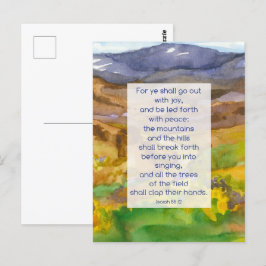Postal Cartão de Oração das Escrituras de Isaías Montanha