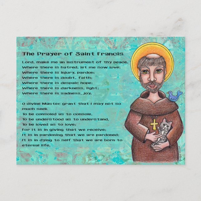 Postal Cartão de oração de São Francisco (Frente)