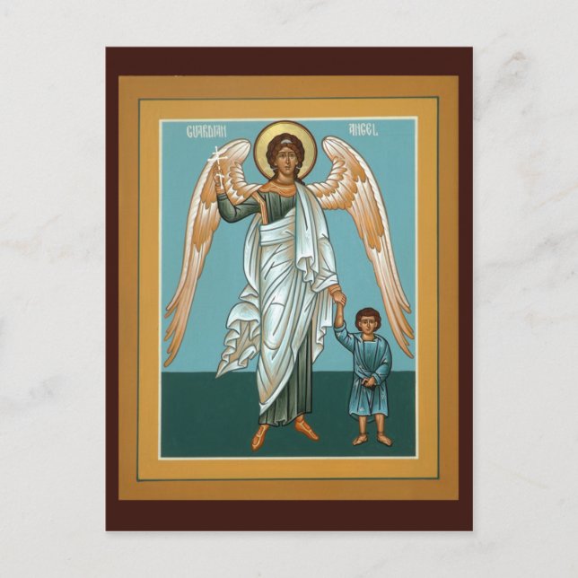 Postal Cartão de Oração do Anjo da Guarda (Frente)