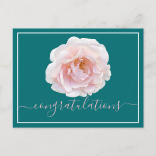 Postal Cartão de Parabéns Chic Rosa Pink Moderno Botânico