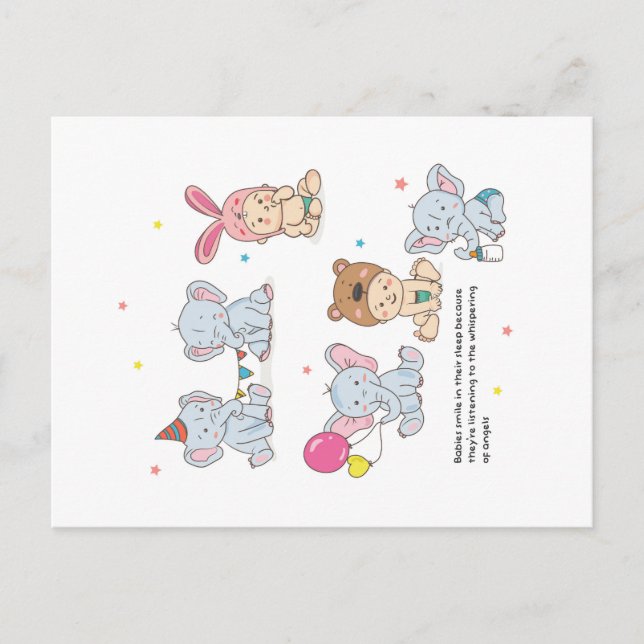 Postal Cartão de Parabéns para Bebê Recém-Nascido (Frente)