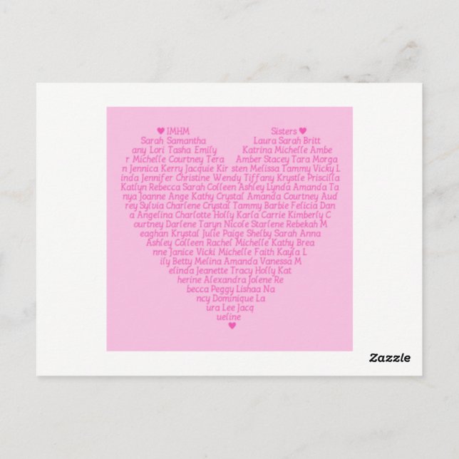 Postal Cartão de Parede de Irmã (Verso)