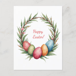 Postal Cartão de Páscoa em cores pastéis suaves