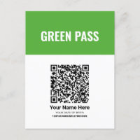 Cartão de Passagem do Certificado de Vacina Verde 